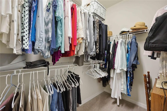 spacious closet with carpet flooring