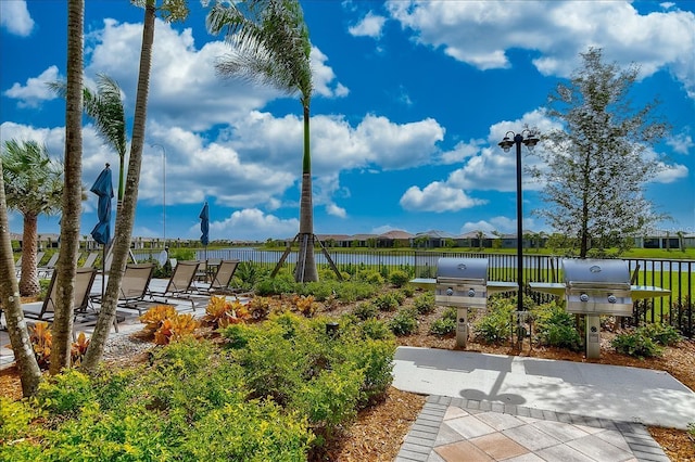 view of patio featuring grilling area