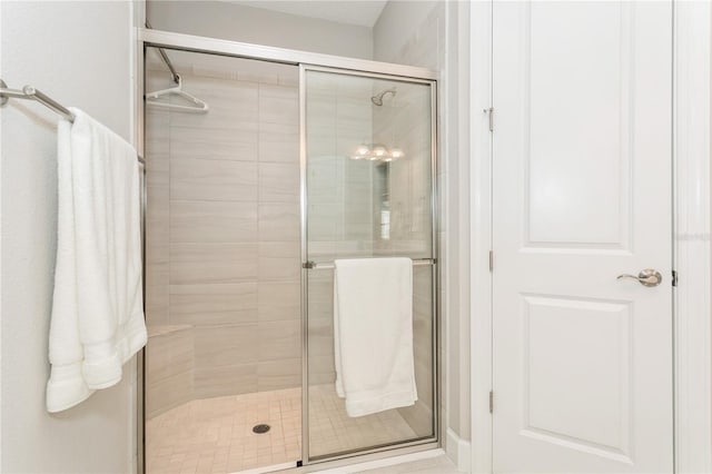 bathroom featuring walk in shower