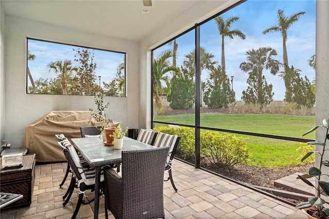 view of sunroom