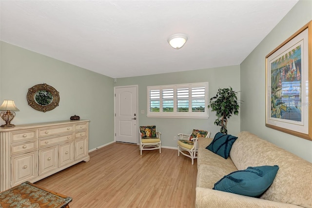 sitting room featuring light wood-type flooring