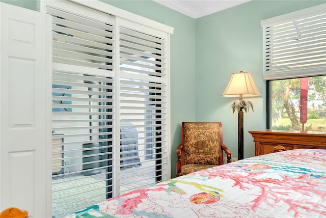 bedroom featuring crown molding