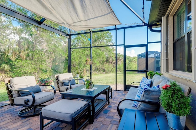 view of patio with an outdoor hangout area