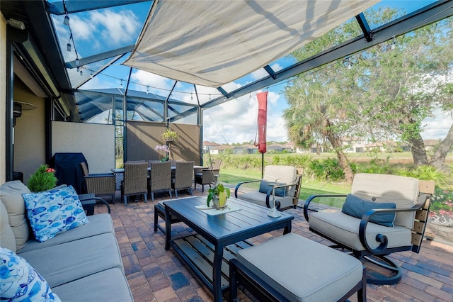 view of patio with outdoor lounge area