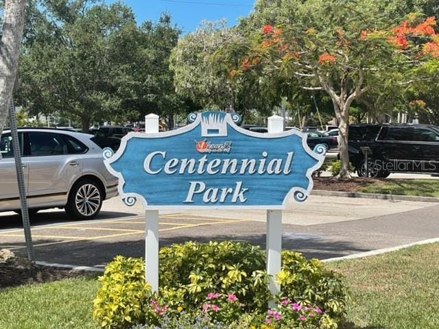 view of community sign