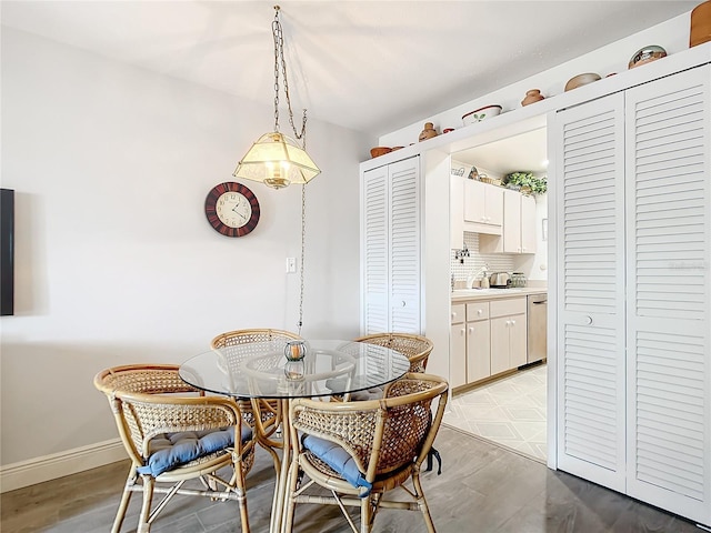 dining room featuring light hardwood / wood-style flooring