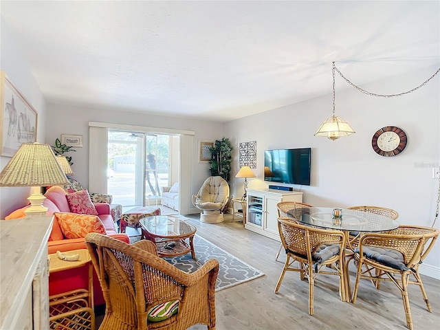 living room with light wood-type flooring