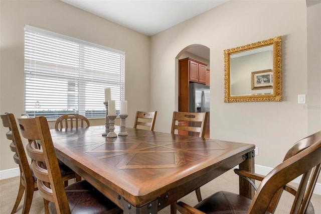 dining room with carpet