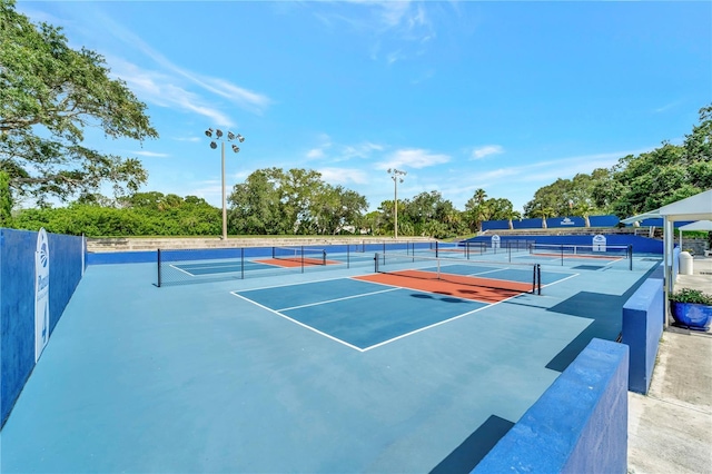 view of tennis court with basketball court