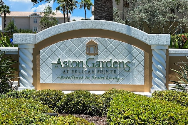 view of community sign