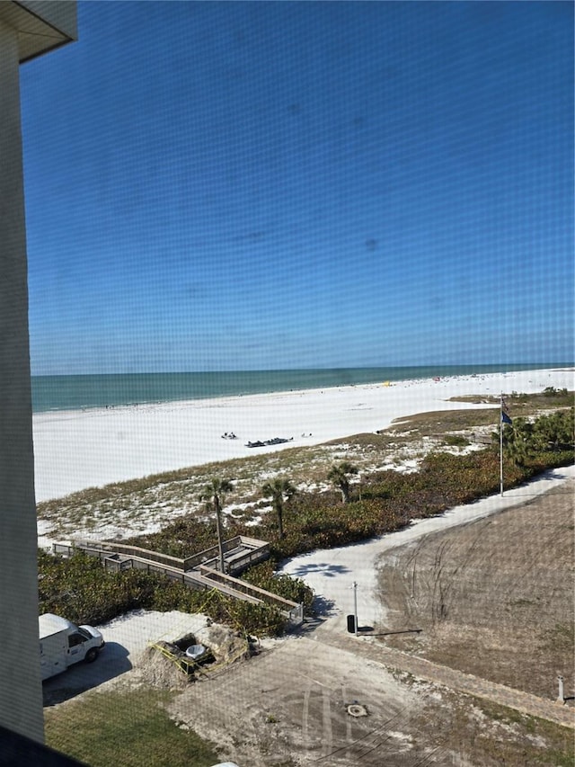 water view featuring a beach view