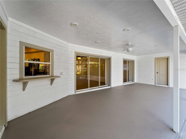 view of patio / terrace featuring a ceiling fan