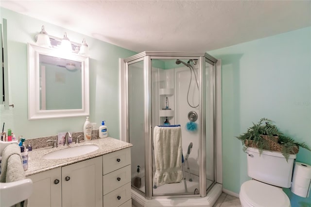 2260 Stickney Point Rd Unit 303, Sarasota, FL 34231 - full bath featuring a shower stall, vanity, and tile patterned floors