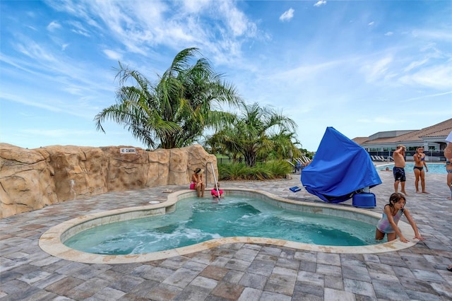 view of pool with a patio area