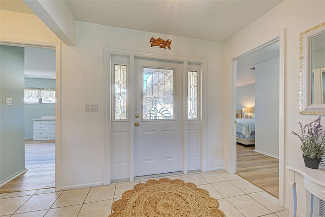 view of tiled foyer