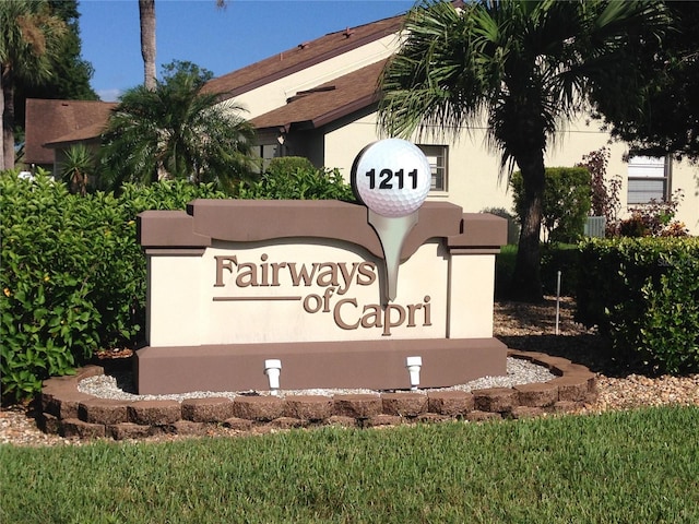 view of community sign