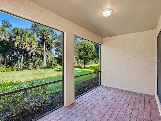 view of unfurnished sunroom