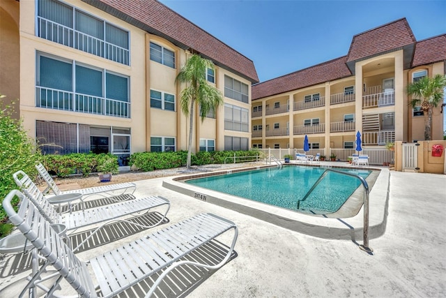 view of pool with a patio area