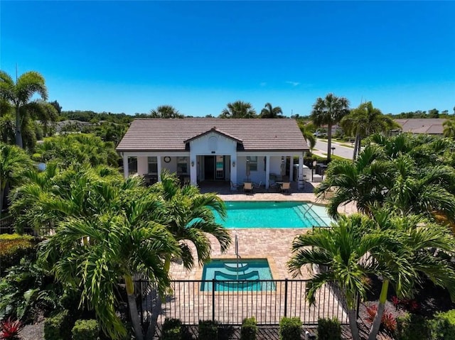 view of pool featuring a patio