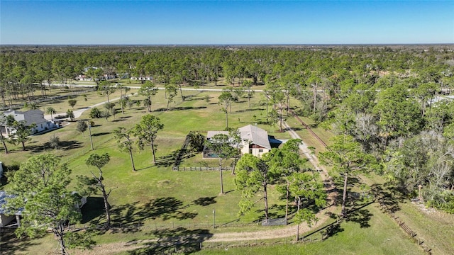 aerial view with a forest view