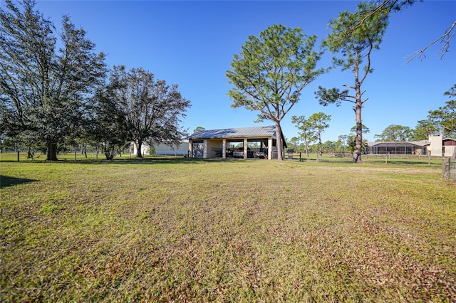 view of yard with a carport