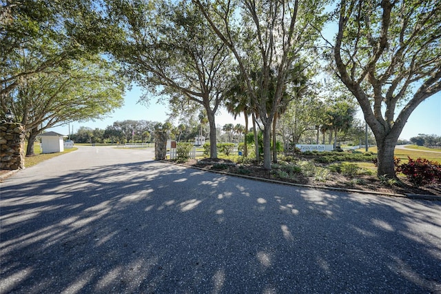 view of road with a gate