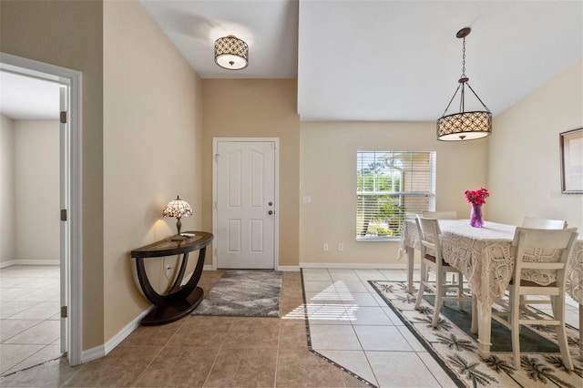 view of tiled dining room