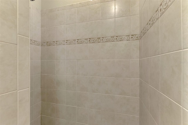 interior details with tiled shower