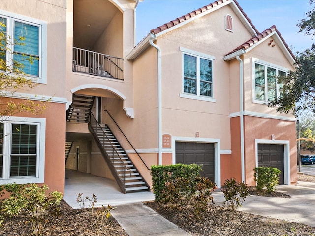 view of property featuring a garage