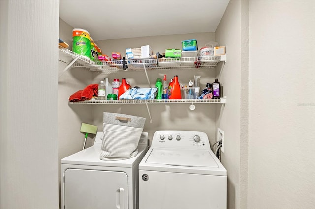 laundry area featuring washer and dryer