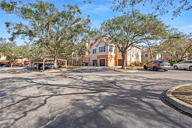 exterior space with a garage