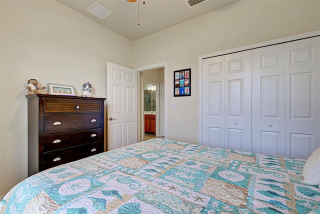 bedroom with a closet