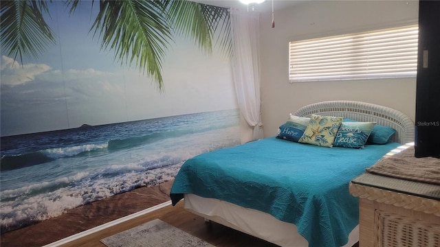 bedroom featuring wood-type flooring