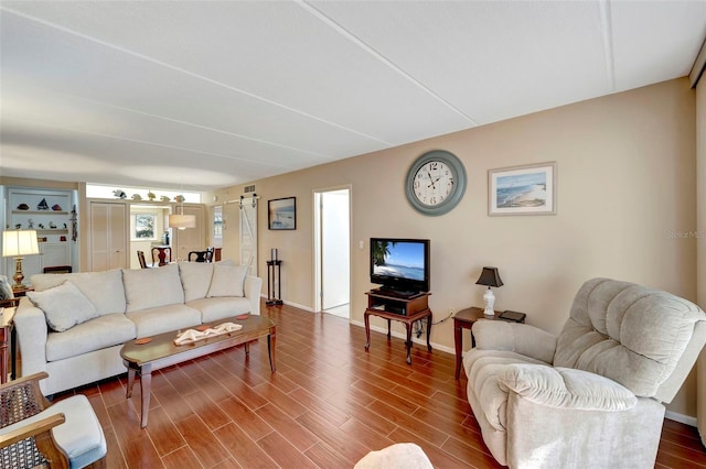 living room featuring wood-type flooring