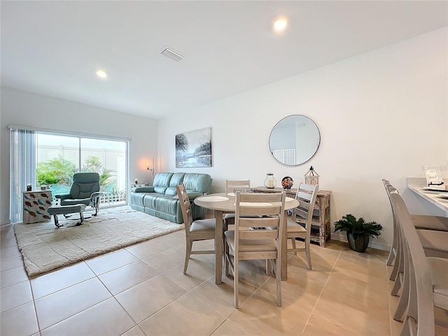 view of tiled dining room