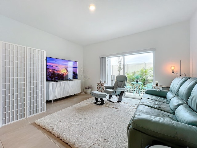 view of tiled living room