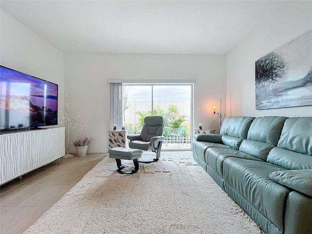 view of tiled living room