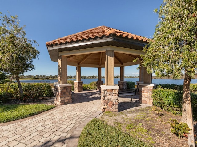 5733 Semolino St, Nokomis, FL 34275 - view of home's community featuring a gazebo and a water view