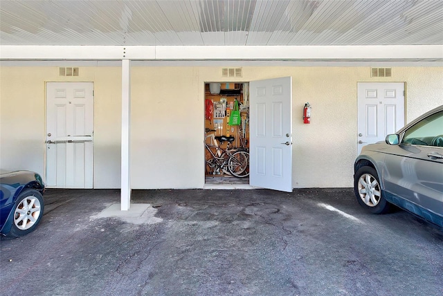 view of garage