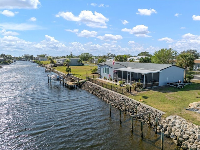 exterior space featuring a boat dock