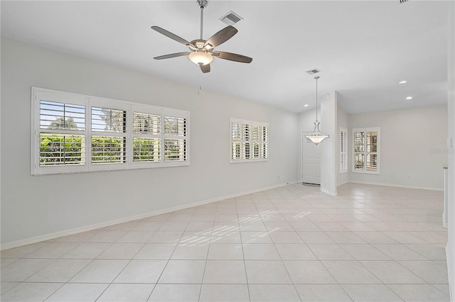 4575 Cancello Grande Ave, Venice, FL 34293 - empty room featuring ceiling fan and light tile patterned floors