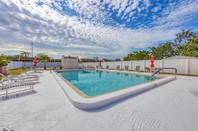 view of pool with a patio area