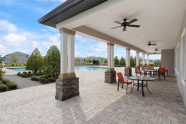 16766 Carlton Pond St, Wimauma, FL 33598 - view of patio / terrace with ceiling fan