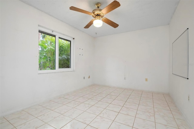 spare room featuring ceiling fan