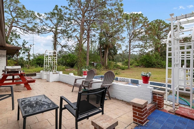 view of patio with a grill