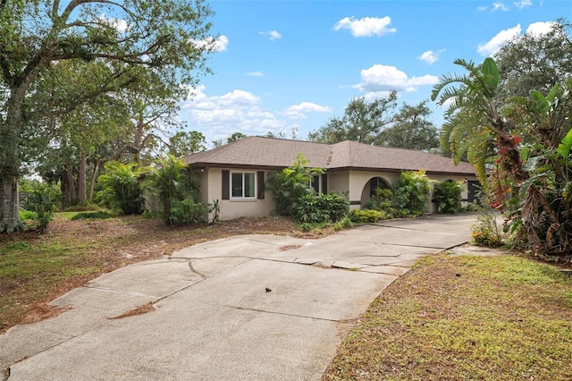 view of single story home