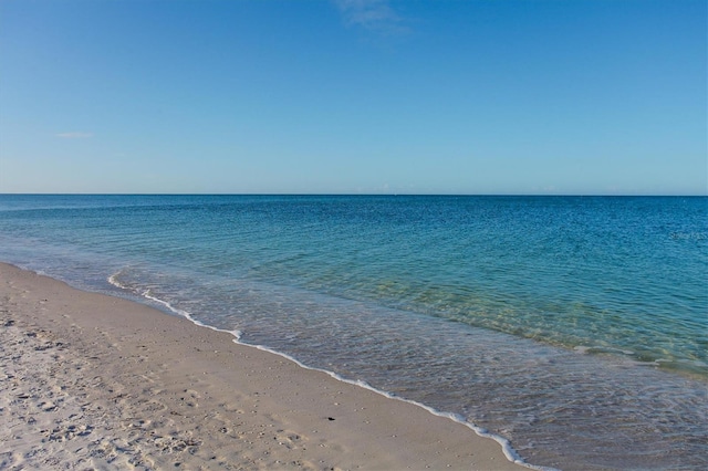 view of water feature featuring a beach view