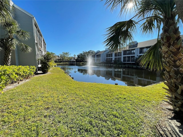 exterior space featuring a water view