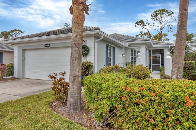 view of property exterior featuring a garage