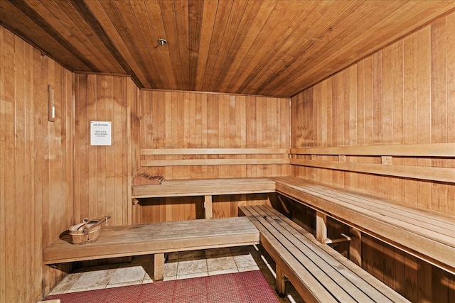 view of sauna